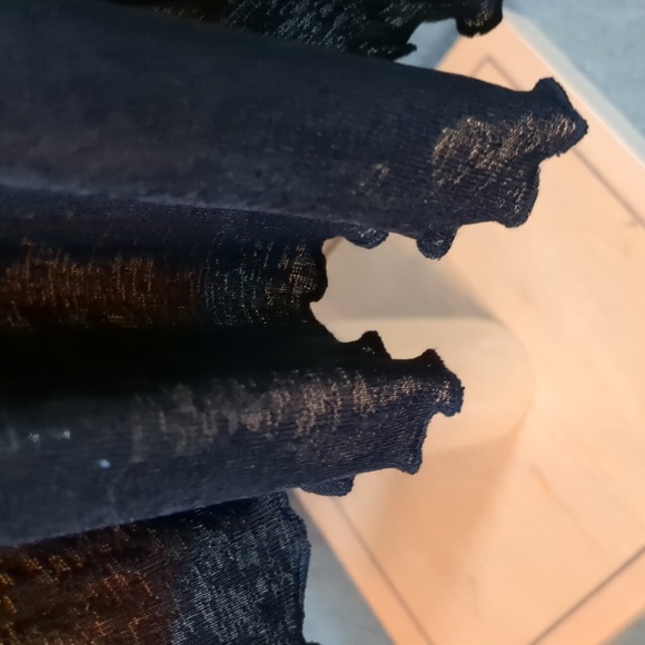 PENNINGTON'S SPA* sheer longline vest 6 button front raw ruffle hem sleeveless - Picture 4 of 9